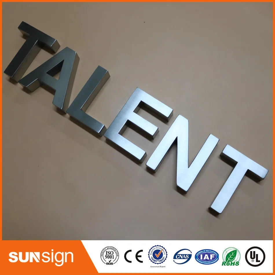 Super quality shop sign type 3d stainless steel letters