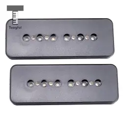 Tooyful 2Pcs Black Guitar Pickup Slug Bobbin Cover 50/52mm Hole Spacing for p90 Guitar Pickup