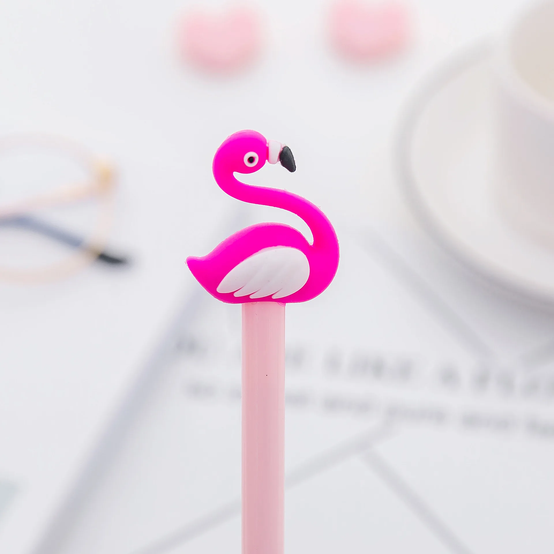 24 Pcs Creative Cartoon Pink Flamingo Office Signature Pen Neutral Pen Student Stationery Examination Learning Supplies