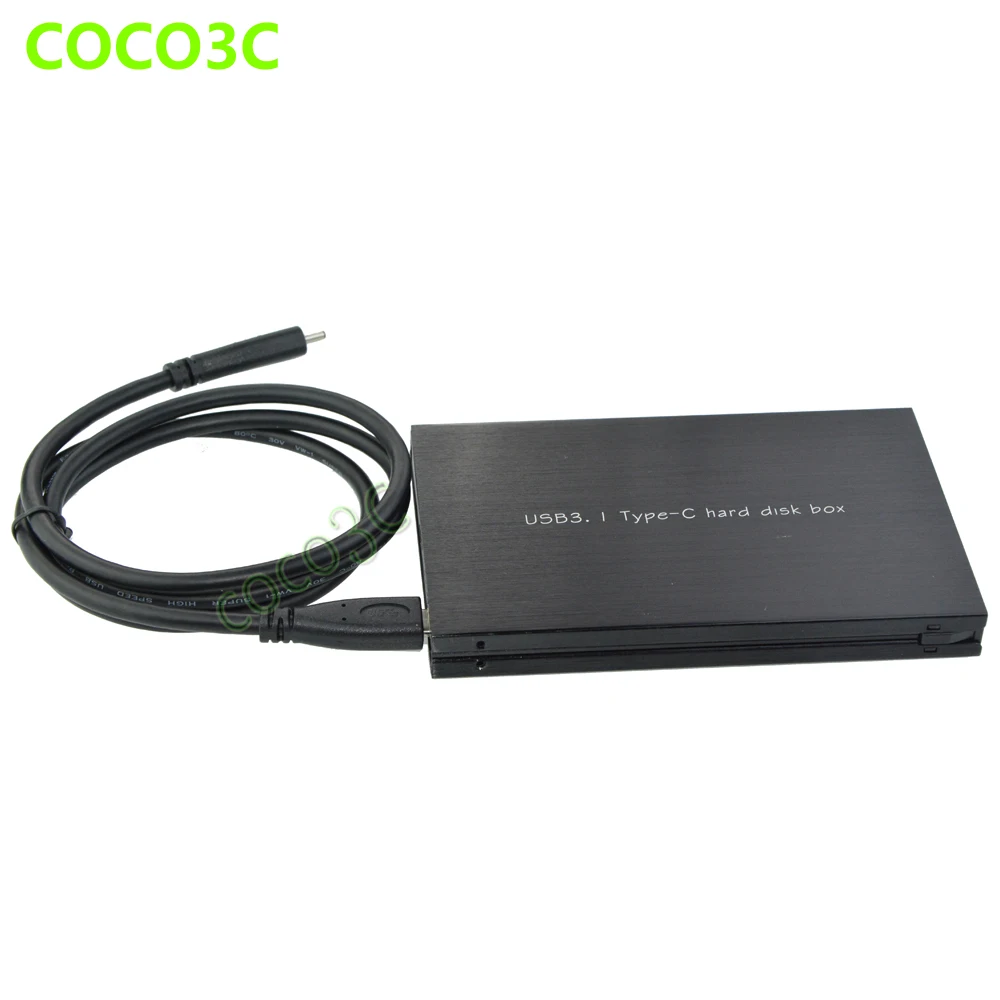 Gabinete de disco rígido usb 3.1 tipo c, caixa externa sata 3.0 ssd, 6 gb/s iii, as: asm1351