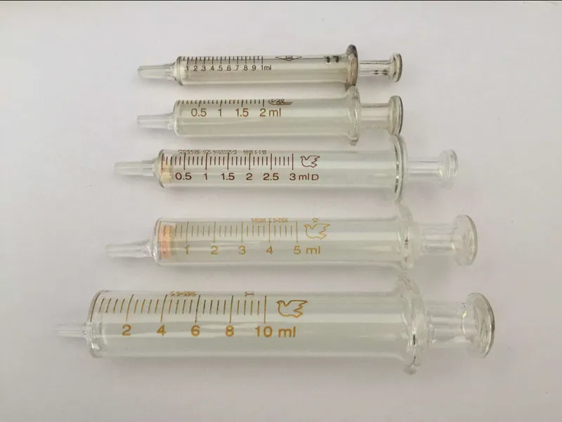 1ml/2ml/3ml/5ml/10ml/20ml/30ml/50ml/100ml Glass syringe injector sampler dispensing with ink chemical medicine