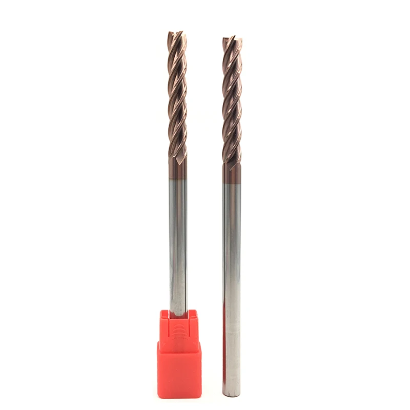 1pcs HRC60 End Mill 8mm Extral Long 75mm 100mm 150mm 4Flute Carbie Flat Indexable End Mill Milling Cutter Tool