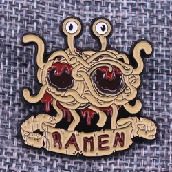 Flying Spaghetti Monster enamel pin FSM brooch Pastafarian god badge funny Atheist gift religious thought pins food jewelry