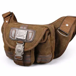 Ruil-riñonera de lona estilo Retro para hombre, bolso multifuncional con bolsillos, para ocio, Picnic, para teléfono, a la moda, paquete Vintage, 2022