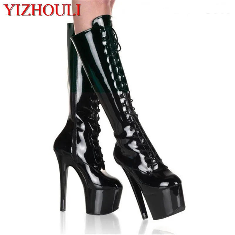 

15CM Fashion ladies boots, sexy dancing shoes, breathable leather material, size 34-46, knee-high boots