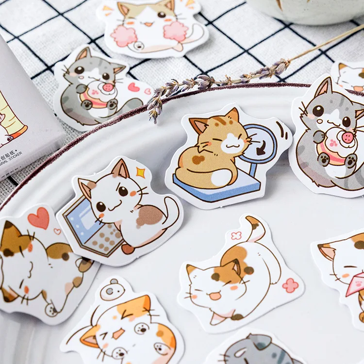 45 Pcs/box My Naughty Cats Diy Mini Paper Sticker Diary Album Scrapbooking Decoration Sticker Kawaii Stationery image 5