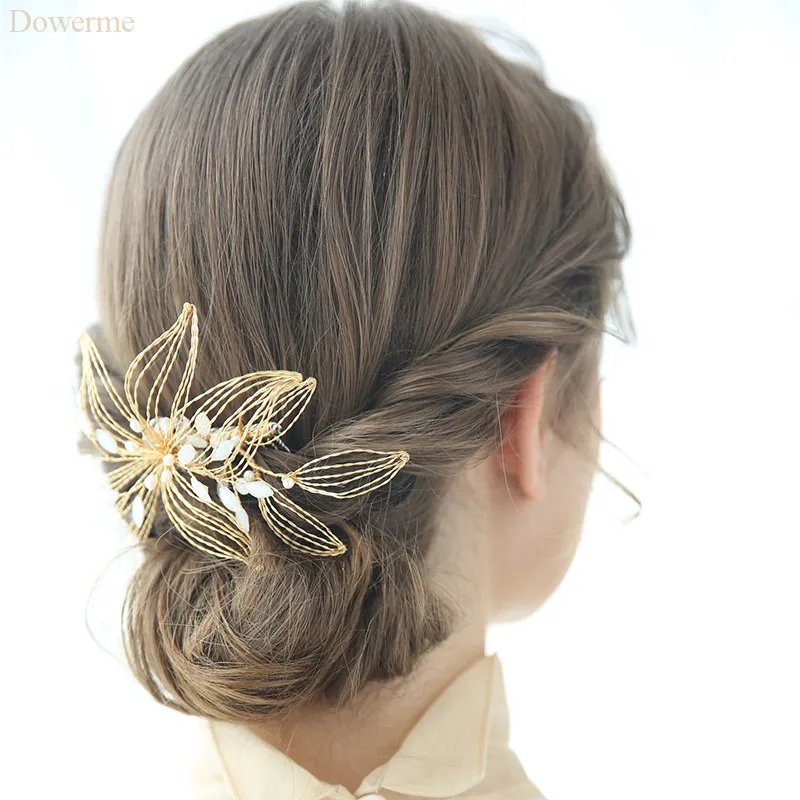Pearls Wedding Hair Accessories Comb Hand Wired Bridal Headpiece Women Party Prom Hair Jewelry Ornament