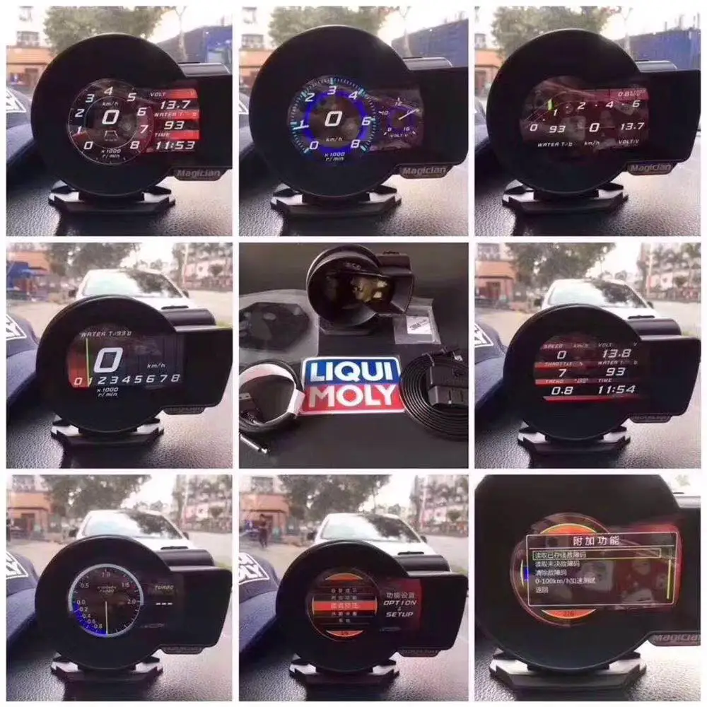 Magician obd Head Up Display car Digital Boost Gauge Voltage Speed meter ect. water temp Alarm Auto Diagnostic Tool