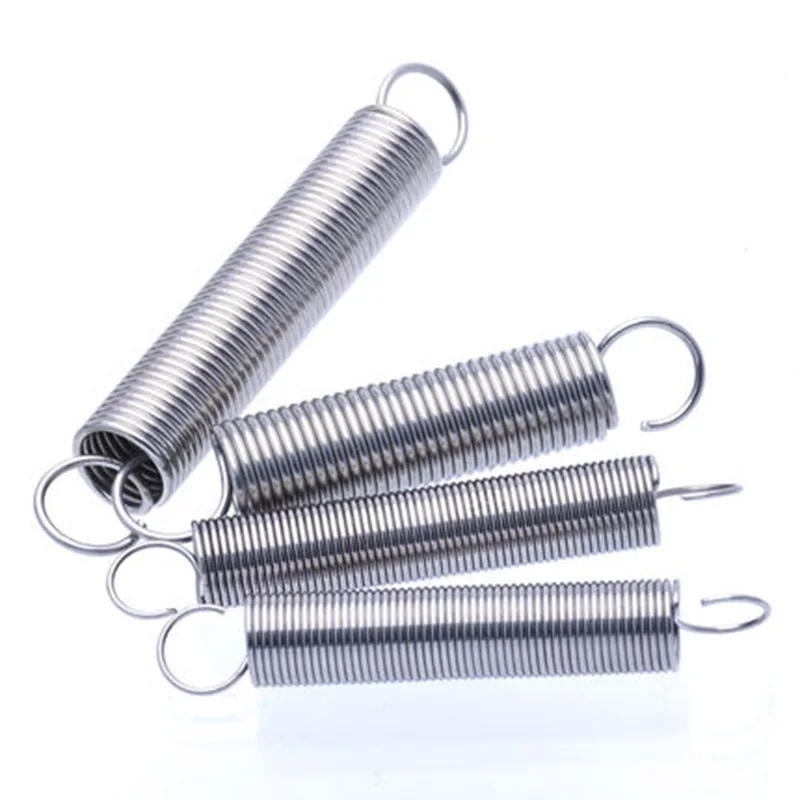 

1pcs 1.0mm Wire diameter Stainless steel Open hooks Tension spring hook springs Outer diameter 12mm 70mm-120mm Length