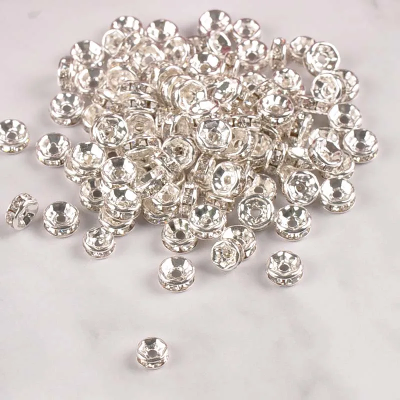 

13 colors AAA white Color Crystal Rhinestone Rondelle Spacer Beads For Jewelry Handmade 200Pcs 6mm SG006M