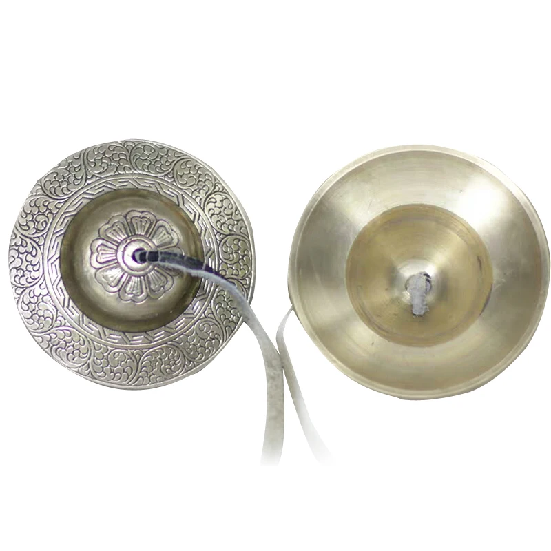 Zhulor Daleno 7.9CM & 7.5CM Handcrafted Tibetan Meditation Tingsha Cymbal Bell With Propitious Cloud Symbols