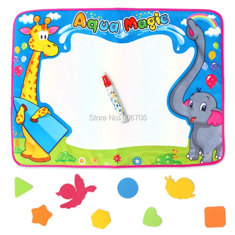 72x52cm Water Drawing Painting Writing Toys Doodle aqua magnetic drawing board Play Mat Magic Pen with 8Pcs Model Drawing tools