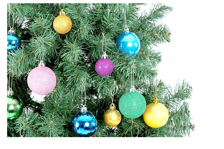 Neue 24 teile/los 8 cm Farbe Dekoration Ball Weihnachten Baum Hängen Ornamente Glänzende Flitter Ball Für Home House Bar party Decor – Detail 11