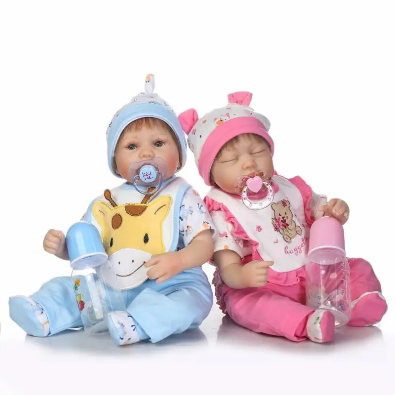 

mini silicone reborn baby dolls twins girls boys eyes 40cm baby closed and open toys for children new Year's gift born alive