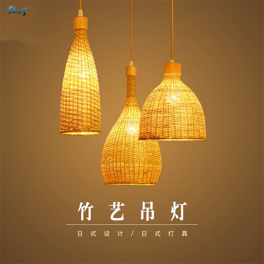 Southeast Asia Bamboo Pendant Lights Bedroom Living Room Japanese Restaurant Art Deco Decor Mask Teahouse Lamps Hanging Fixtures