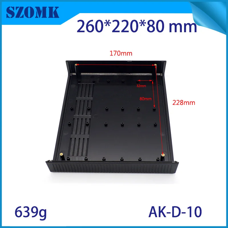 1 Piece 260*220*80mm hot selling desktop plastic enclosure electrical plastic housing for power supply abs equipment enclosure