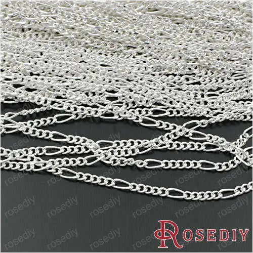 

Wholesale Width 2.5mm Silver color Copper 5:1 Figaro Twisted Chains Diy Jewelry Findings 5 Meter(JM4534)