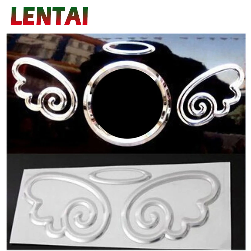 LENTAI For Peugeot 206 307 407 308 207 508 3008 2017 208 Citroen c4 c5 c3 Lifan 1Set 3D Angel Wings Styling for car logo Sticker