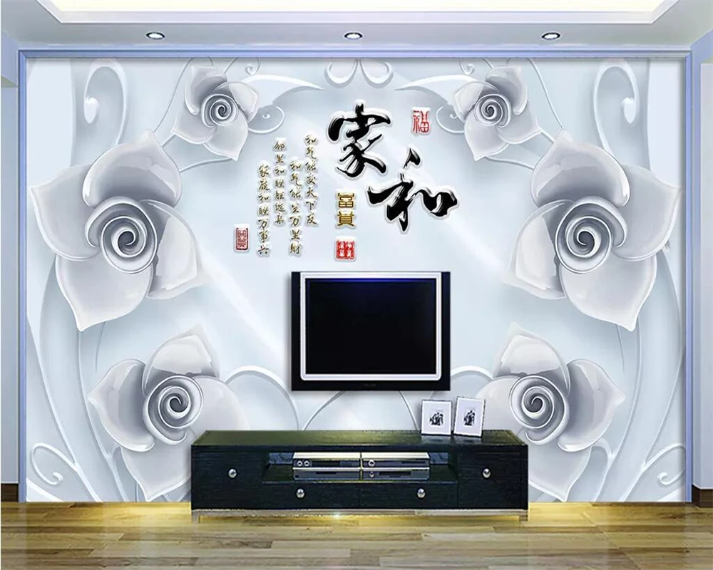 

beibehang Custom wallpaper 3d murals Papel de parede jewelry flowers TV backdrop 3d Chinese style living room bedroom wallpaper