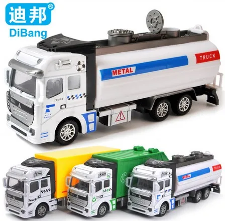 2016 Big Size Alloy Pull Back Toy Car Children's Toys Loading Garbage Truck/Sprinkler car/Express car 1:48 Metal model toy Gift