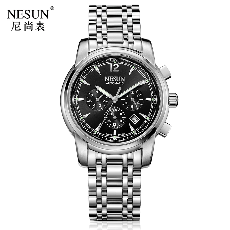 New Switzerland Luxury Brand NESUN Automatic Mechanical Men's Watches Luminous Multi-functional Waterproof Luminous Clock N9801