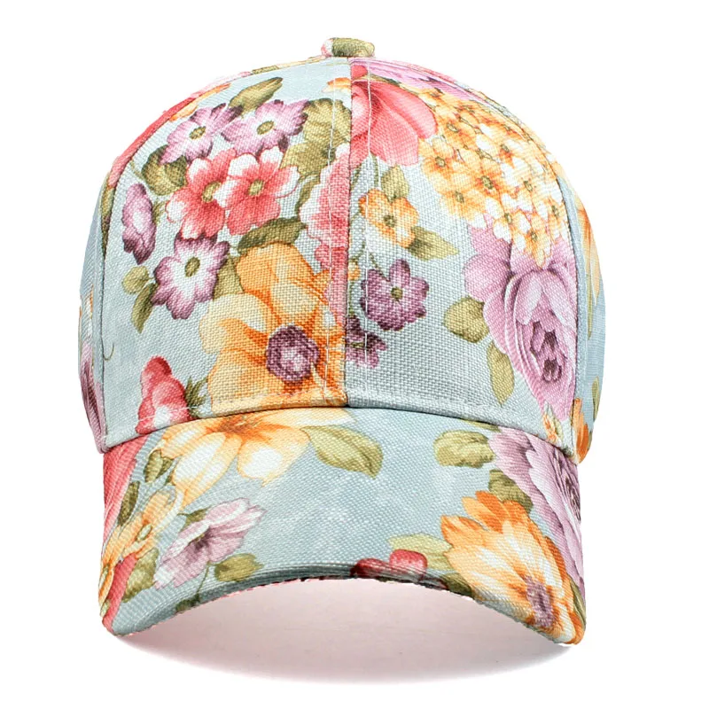 [YARBUU] Lady flower print baseball cap 2018 new fashion high quality casual snapback hat Spring caps for girls drop shipping