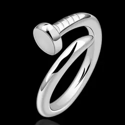 fine summer style silver plated rings 925-sterling-silver jewelry nail rings for women