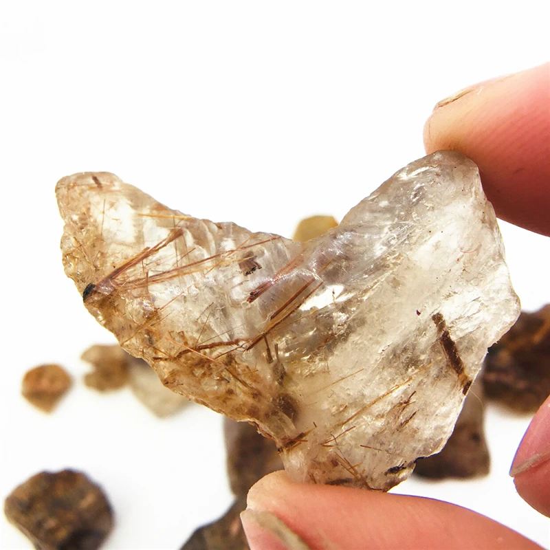 Rare 50g natural quartz gold hair crystal mineral specimen gem attribute reiki healing art collection