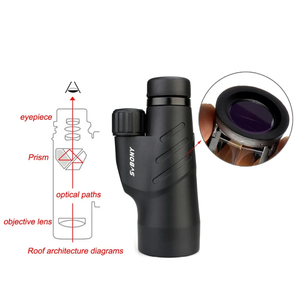 Telescopio monocolo SVBONY SV45 Zoom 10x50, prisma HD ad alta potenza impermeabile, cannocchiali a stella per birdwatching Travel Star gzing