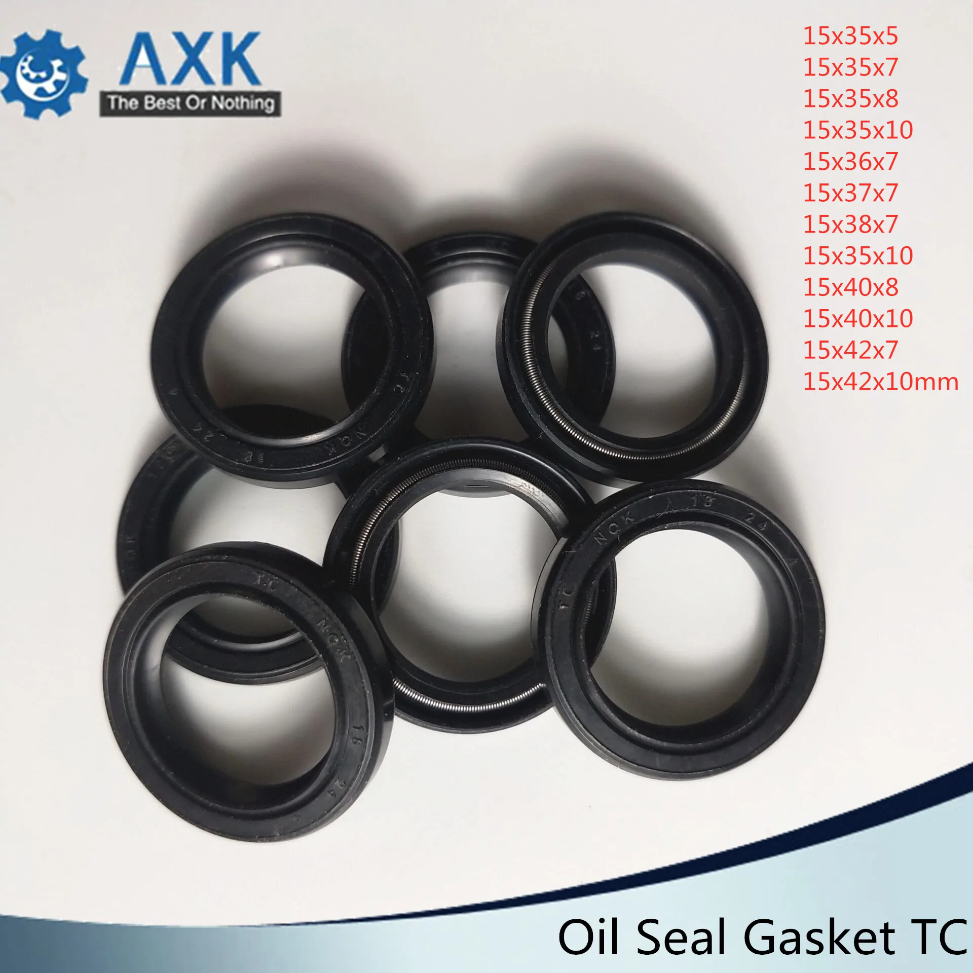 

Oil Seal Gasket TC Type 15*35*36*37*38*40*42*5*7*8*10 mm 10Pcs Bearing Accessories NBR Radial shaft Skeleton Seals