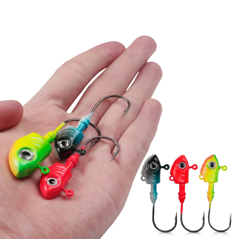 1Pcs Fishing Hooks Lures Fish head lead hook Metal Bait 10g/15g/20g/29g/40g/43g Lead Head Hook Baits Jigging Fishing Accessories
