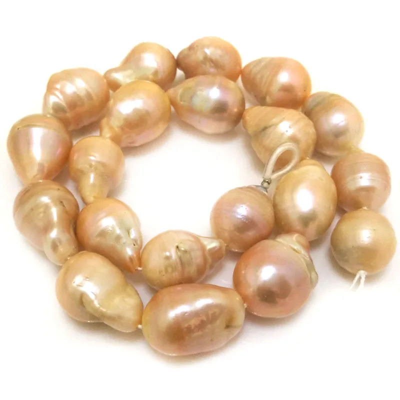 16 inches 18-22mm Natural Pink Raindrop Large Baroque Pearl Loose Strand