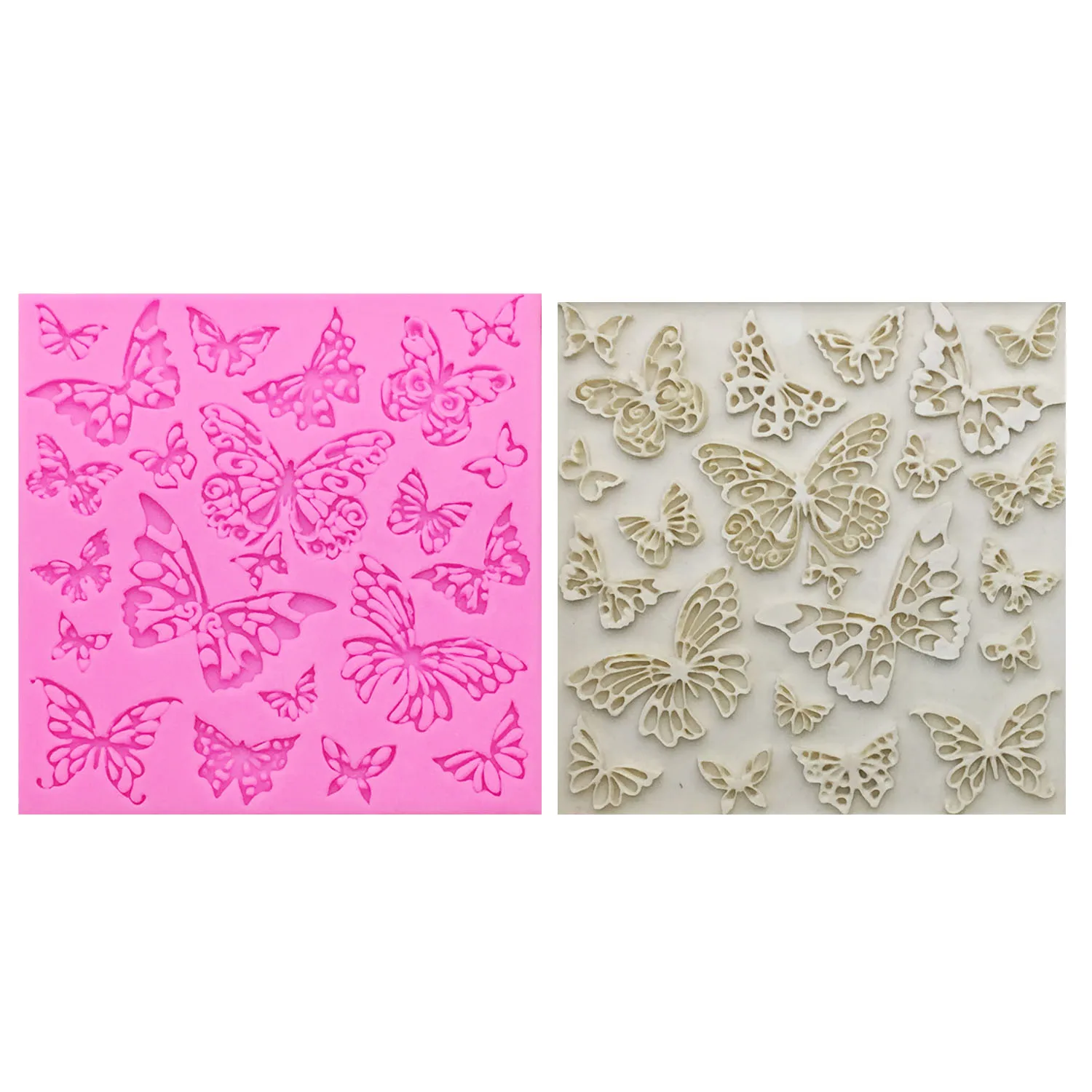 M0335 Hollow lace Butterfly Silicone Mold Fondant Cake Mold Backware Baking Cooking Tools Sugar Cookie Jelly Pudding Decor