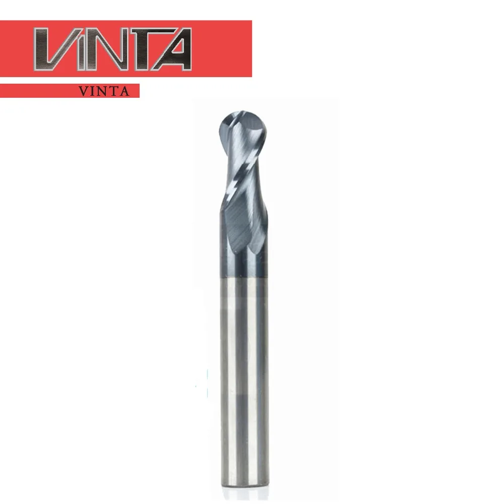 

CNC carbide End mills HRC45 R4 2 flutes hard tungsten steel ball nose end milling cutter