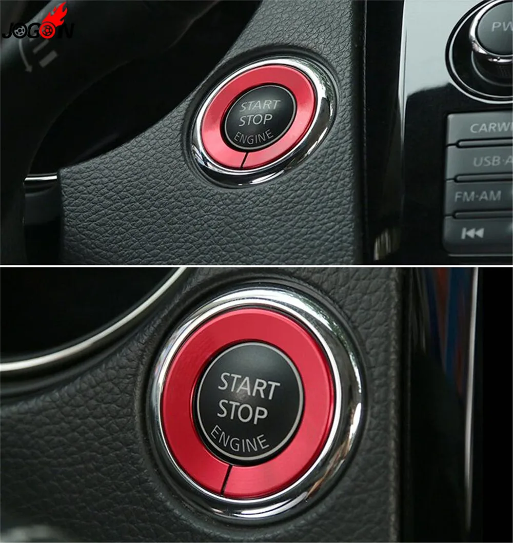 Ignition Engine Start Stop Push Button Cover Ring Trim For Infiniti Q50 Q60 QX60 2014 2015 2016 2017 2018 & Nissan