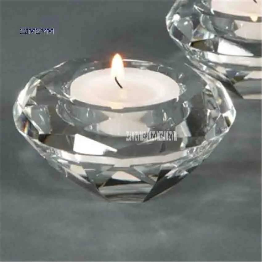 50pcs/lot Transparent Crystal Candle Holders Wedding Centerpieces Decoration Hotel Supplies KTV Candlestick Hot Selling