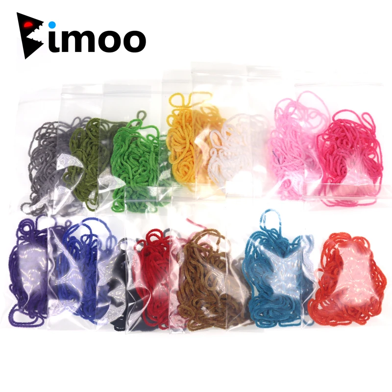 Bimoo 6 bags/Package Fly Tying Materials Chenille for Woolly Bugger Streamer Wooly Worm Trout Fishing Lures Tying Material