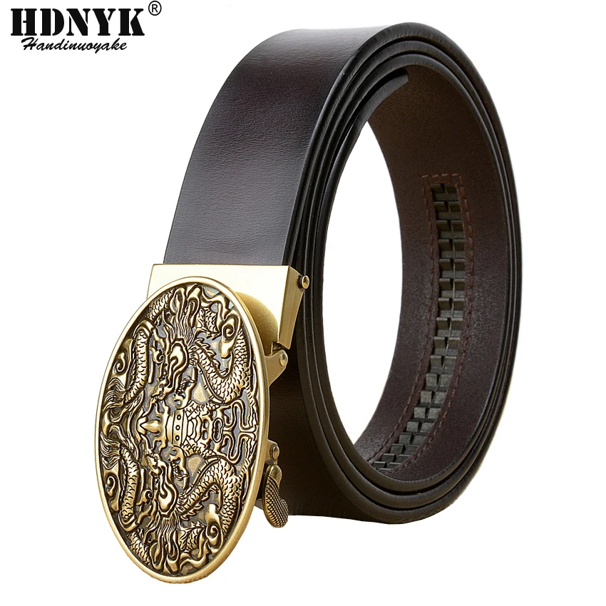 Factory Direct Brand Dragon Designer Belt High Quality Genuine Leather Men Belts Strap Male Retro  Automatic Buckle Belt for Men