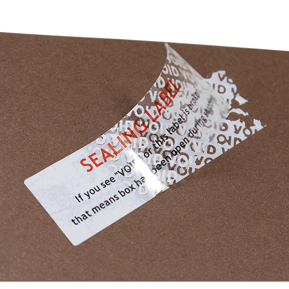 

6 Sizes Self Adhesive Disposable VOID Security Labels Removed Tamper Proof Warranty Stickers Package Sealing Label For Shipping