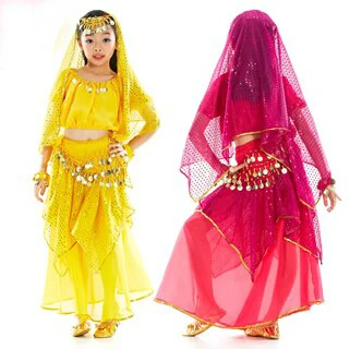 

Hot-selling good quality Sexy Kid belly dancing Wears Costumes Suits with 3 colors wholesale mainly for children dancers