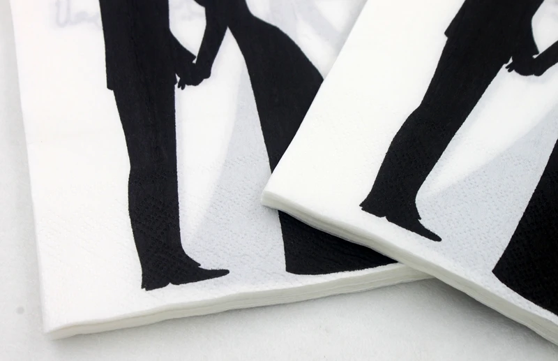 [RainLoong] Printed Wedding Paper Napkins Arabic Tissue Printed Napkin Decoration 33CM*33cm 1 pack (20pcs/pack)