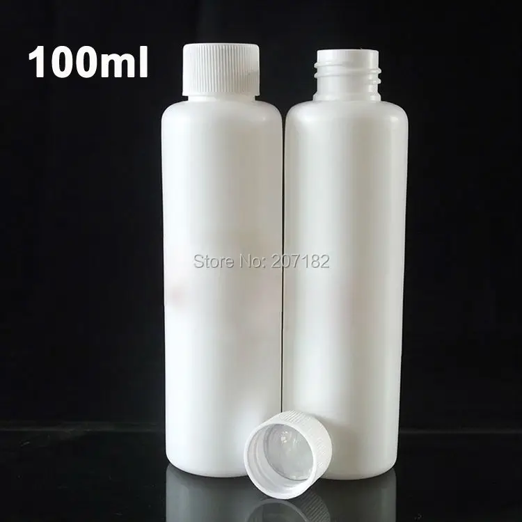 

(100pcs/lot) 100ml / 100CC HDPE Bottle, Plastic Bottle, Sample Bottle, Empty Bottle, White Water Bottle with Aluminum Foil Pad