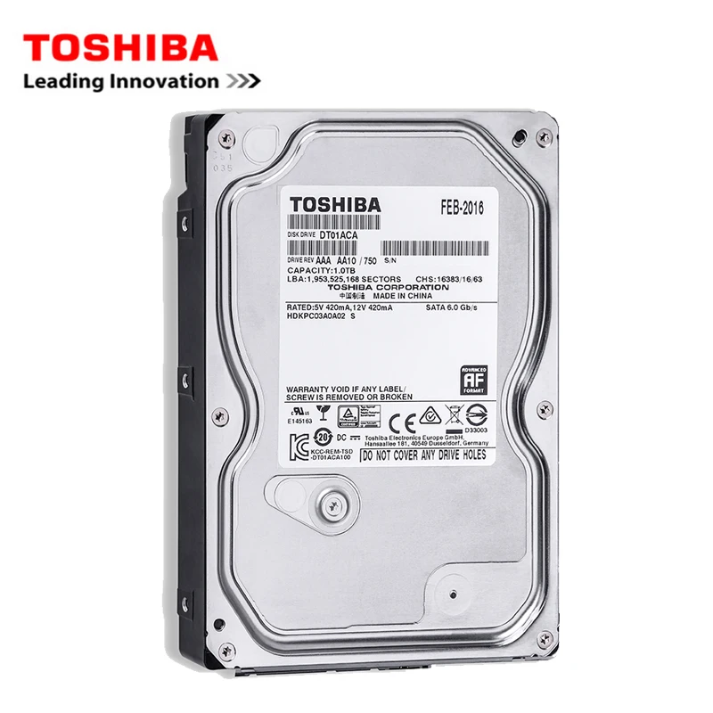 Imagem -04 - Toshiba Marca 500gb Computador Desktop 35 Interno Mecânico Disco Rígido Sata3 36gbs Hdd 32mb Cache 500gb 5700rpm Buffer