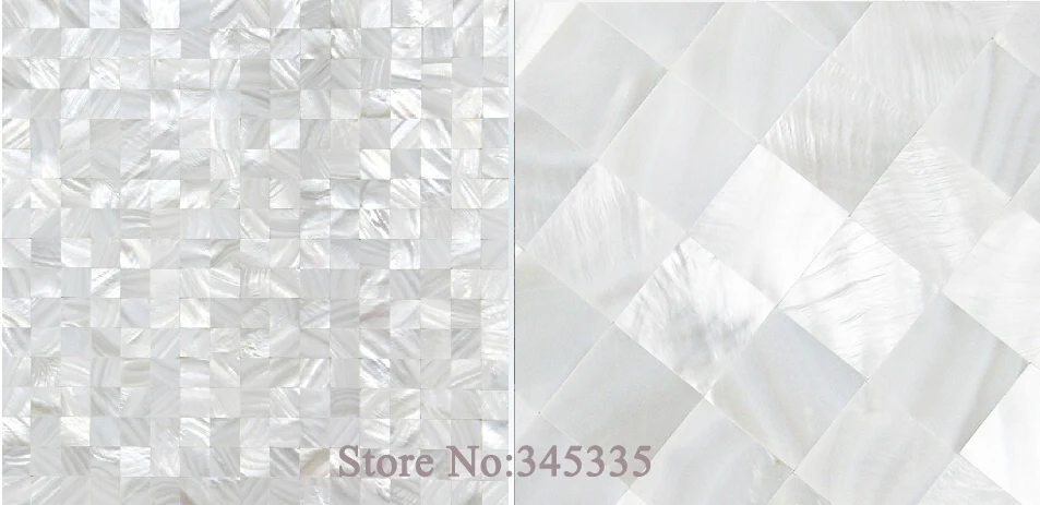 11PCS pure white groutless square shell mosaic mother of pearl background shower bathroom kitchen backsplash wall tile