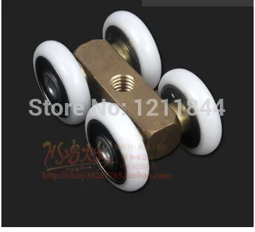 Mute shower room sliding door wheels pulley roller wheels copper wheels broadened big shower door roller for shower room