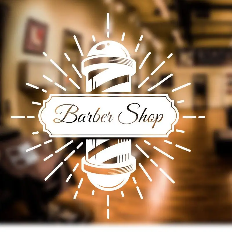 Man Barber Shop Sticker Name Time Chop Bread Decal Haircut Shavers Posters Vinyl Wall Art Decals Windows Decoration Mural Q1002