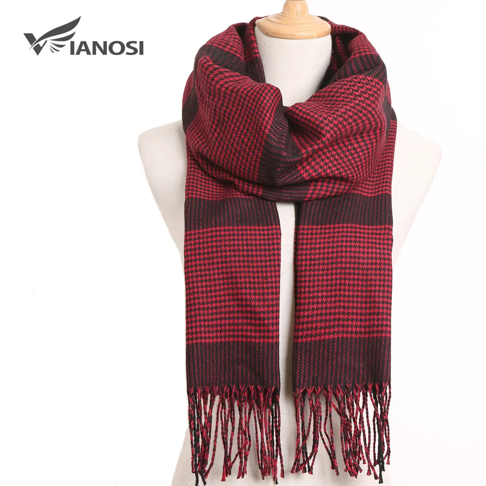 VIANOSI-Lenços xadrez masculinos, cachecol casual de inverno, poncho masculino, design de luxo