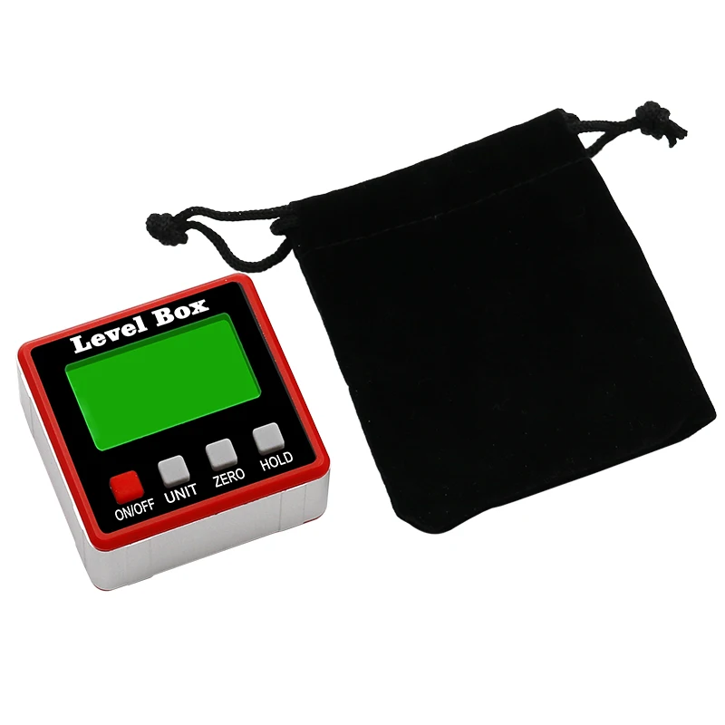 Precisão Transferidor Digital com Ímã Base, impermeável Nível Box, inclinômetro, ângulo Finder, Bevel
