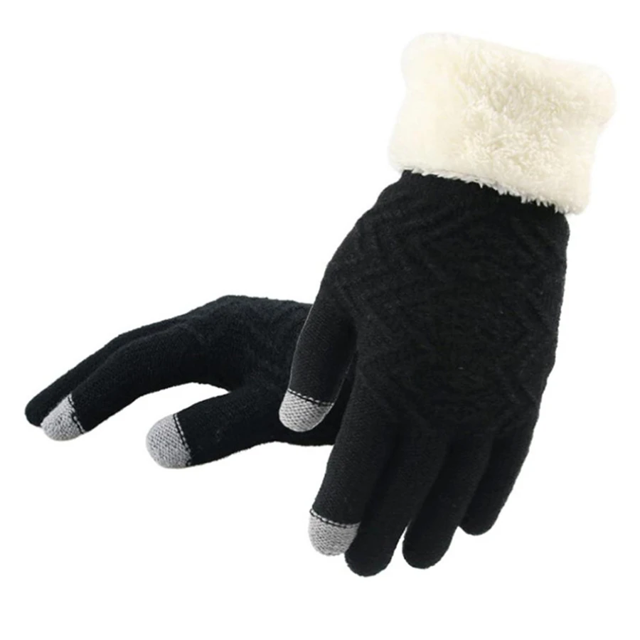 2024 New Winter Warm Knitted Gloves Women Fashion  Knit Gloves Mittens  Female thick Plush Wrist  Driving Glove Wholesale