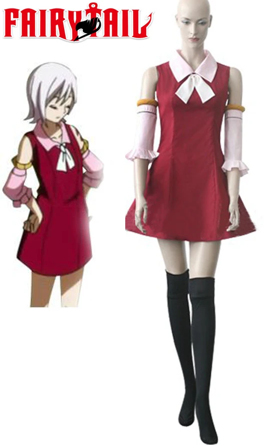 

Lisanna Strauss Cosplay Dress Fairy Tail Youth Lisanna Strauss Red Dress Cosplay Costume Custom Made Any Size